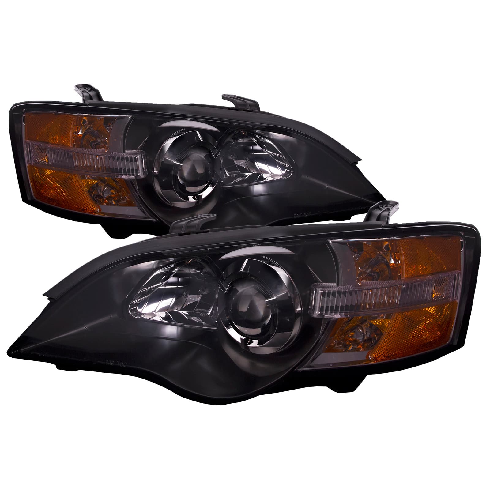 PERDE Headlights Halogen Set Black Housing Performance Lens Fits 2005-2007 Subaru Legacy And Outback