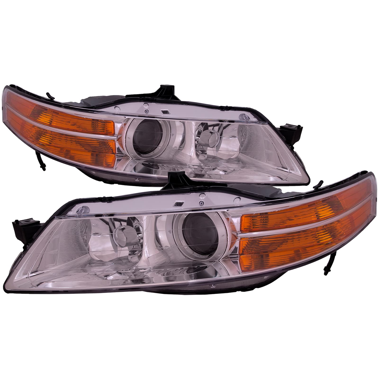 PERDE HID Headlight Set Chrome Housing W/ Clear Lens Fits 2004-2005 Acura Tl Sedan