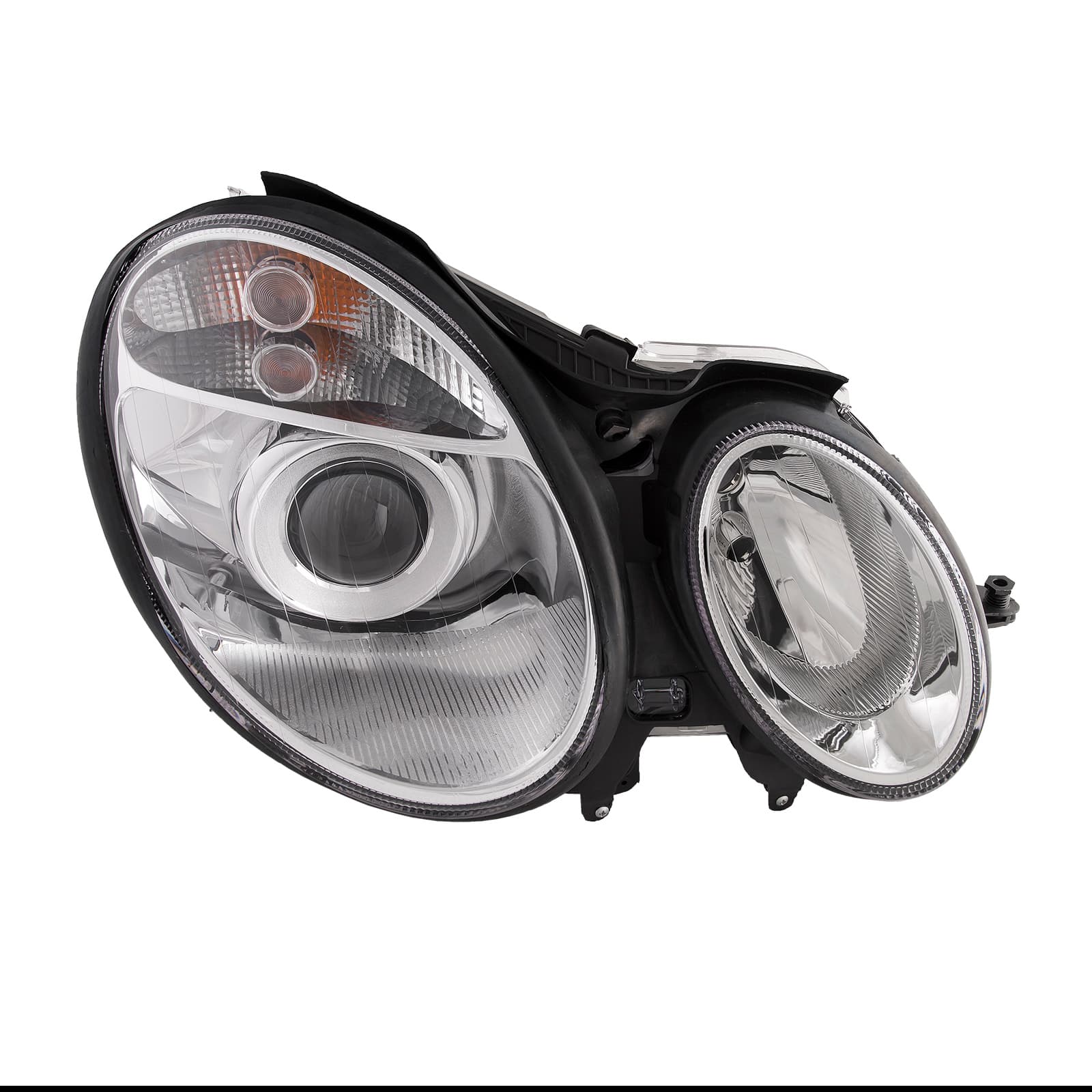 Headlight Fits 2003-2006 Mercedes-Benz E-Class E320 E350 E500 E55 AMG Chrome Housing Halogen Right Passenger Side Headlamp Assembly