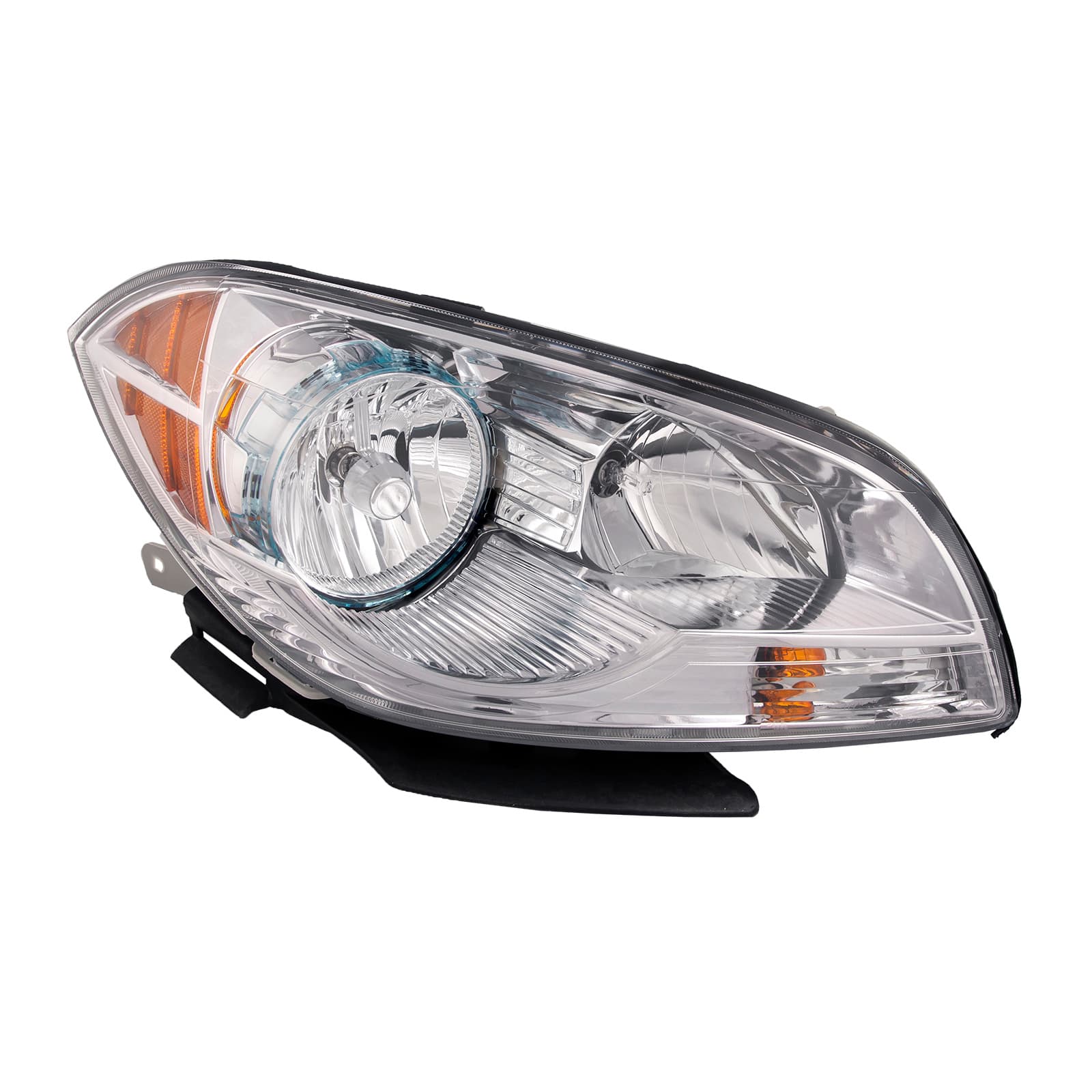 Halogen Headlight Chrome Right Passenger Fits 2008-2012 Chevrolet Malibu Hybrid/ 2008-2011 Chevrolet Malibu (New Style)
