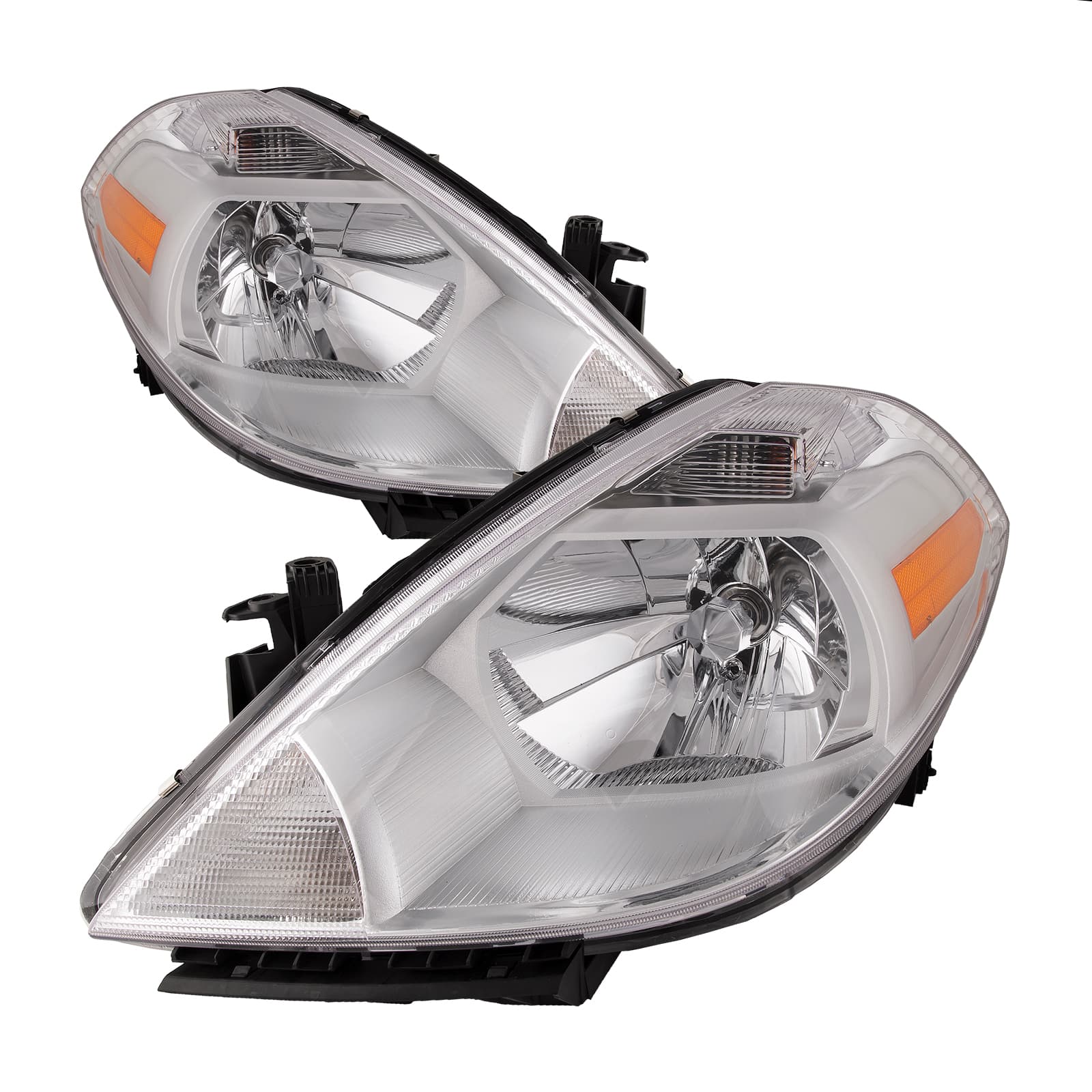 Headlights Halogen Set Right Passenger Driver Left Pair Fits 2007-2012 Nissan Versa 2-Door Coupe/Hatchback 4-Door 2007-2011