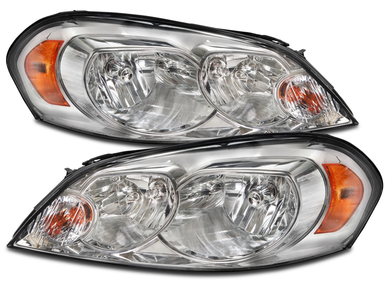 Headlights Fits 06-13 Chevrolet Impala 06-07 Monte Carlo 14-16 Chevy Impala Limited Chrome Housing Halogen Lamp