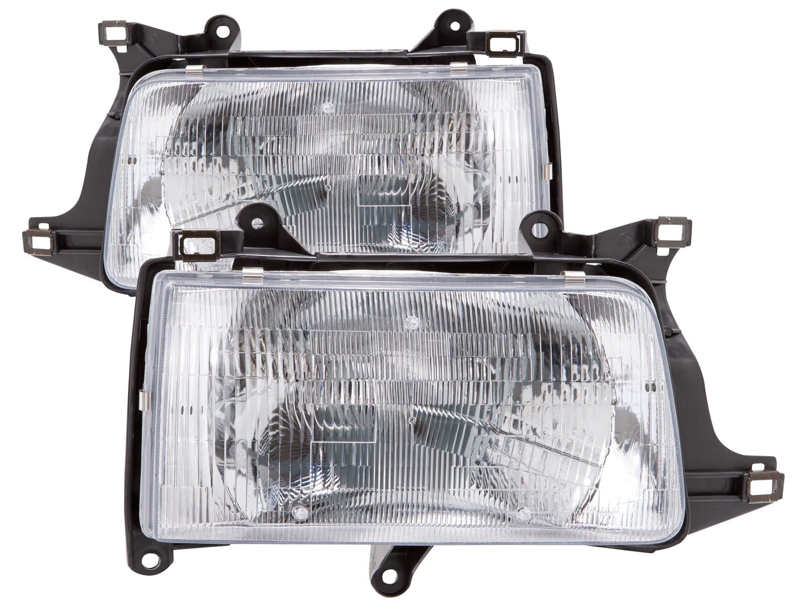 Headlights Set Halogen Chrome Pair Fits 1993-1998 Toyota T100 Pick Up Truck