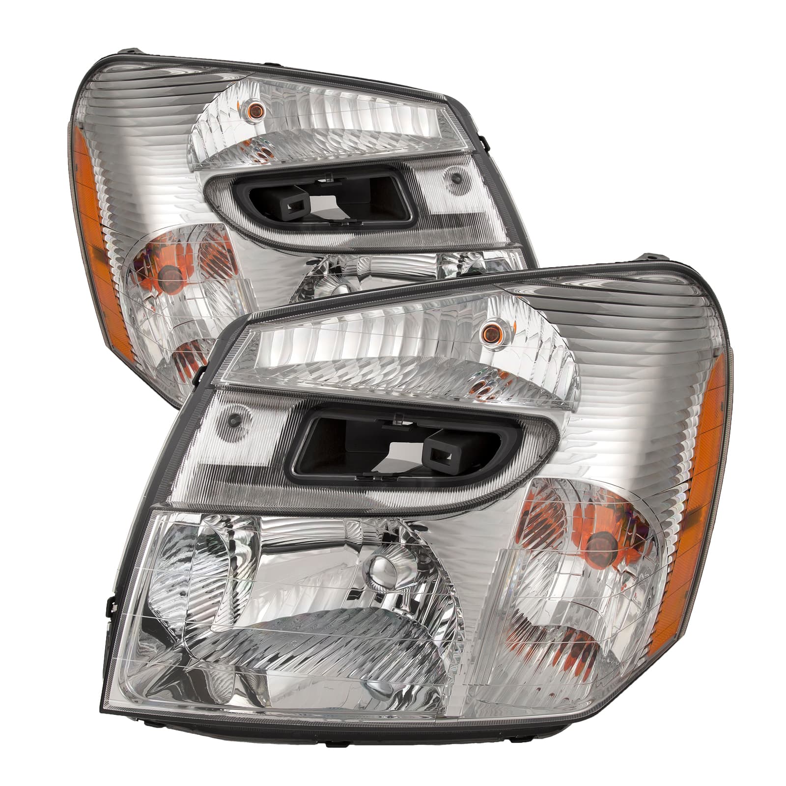 Headlights Set Fits 2005-2009 Chevy Equinox SUV Halogen Chrome