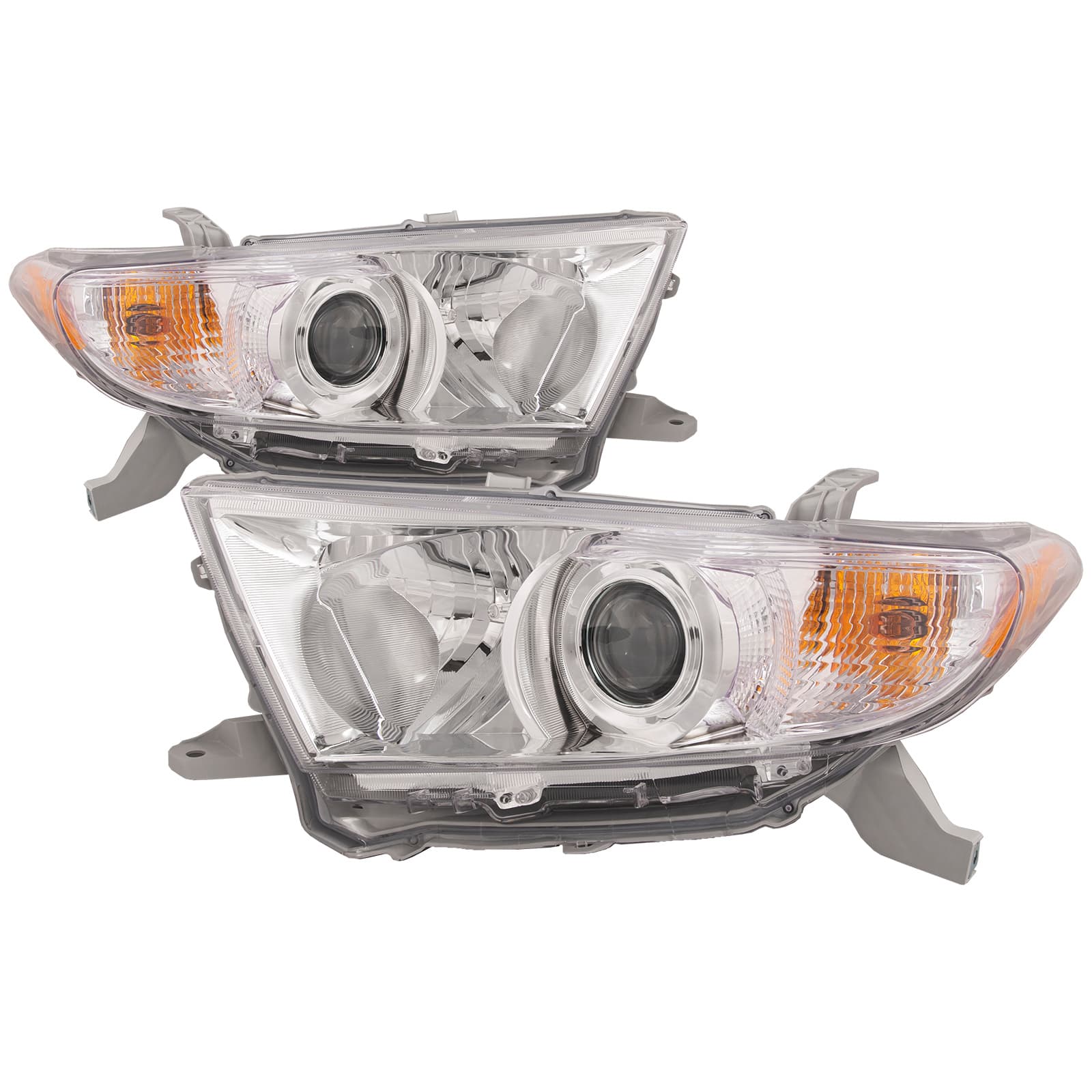 Halogen Headlights Pair (USA BUILT) Right Passenger Driver Left Assembly Set Fits 2011-2013 Toyota Highlander