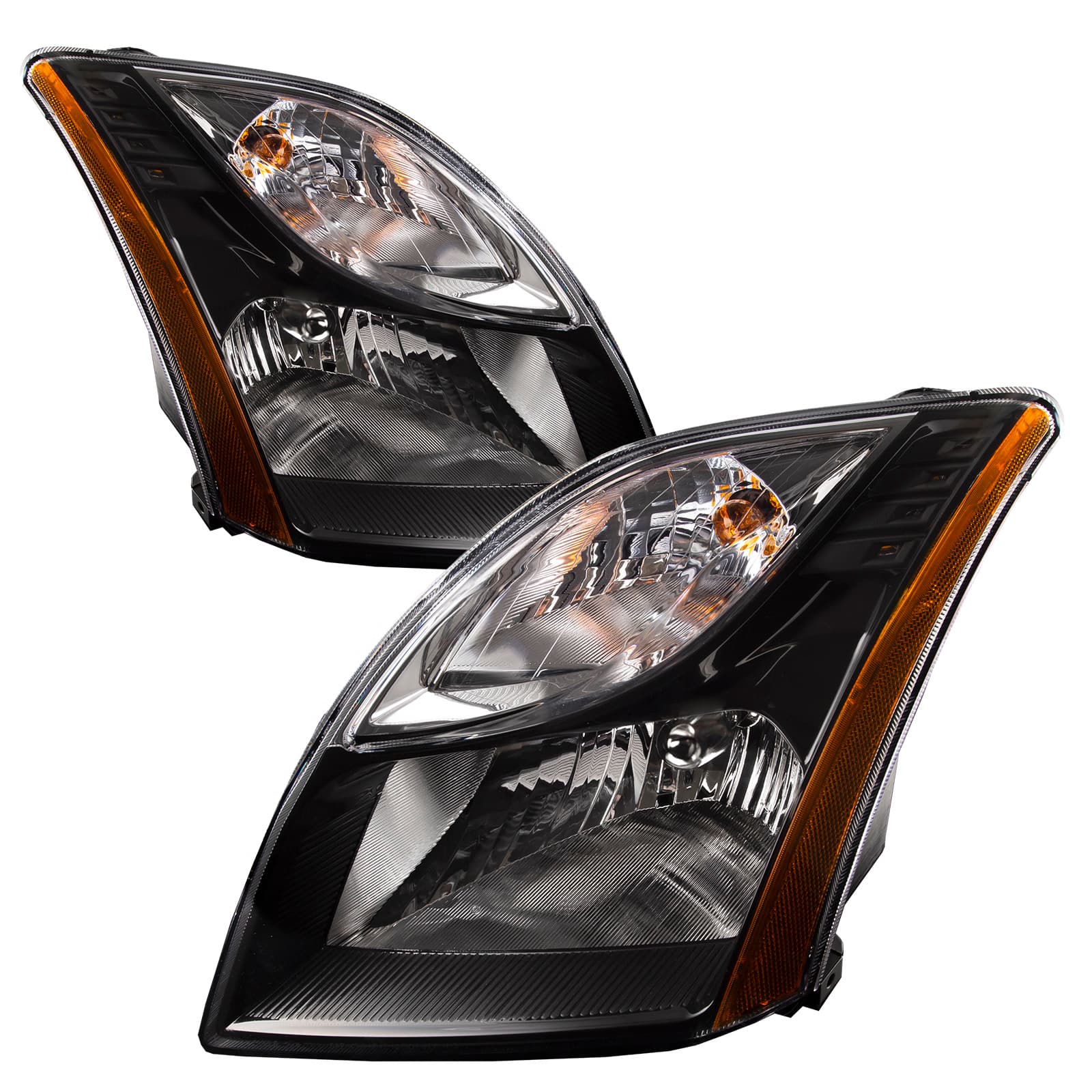 Headlight Halogen Black Housing Set Fits 2010-2012 Nissan Sentra SE R