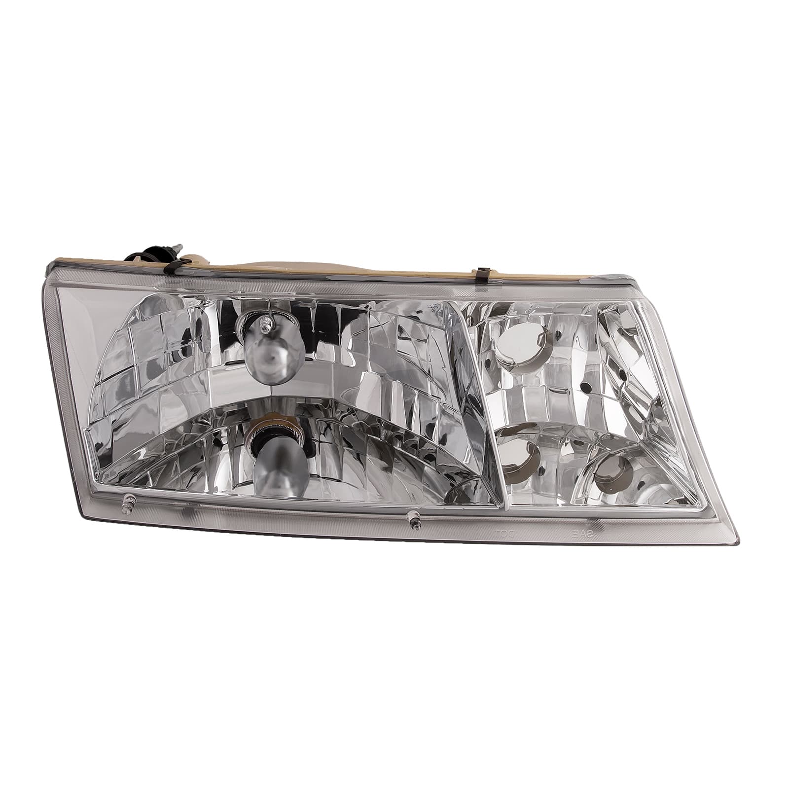 Headlight Fits 1998-2002 Mercury Grand Marquis Chrome Housing Includes Right Passenger Side Headlamp