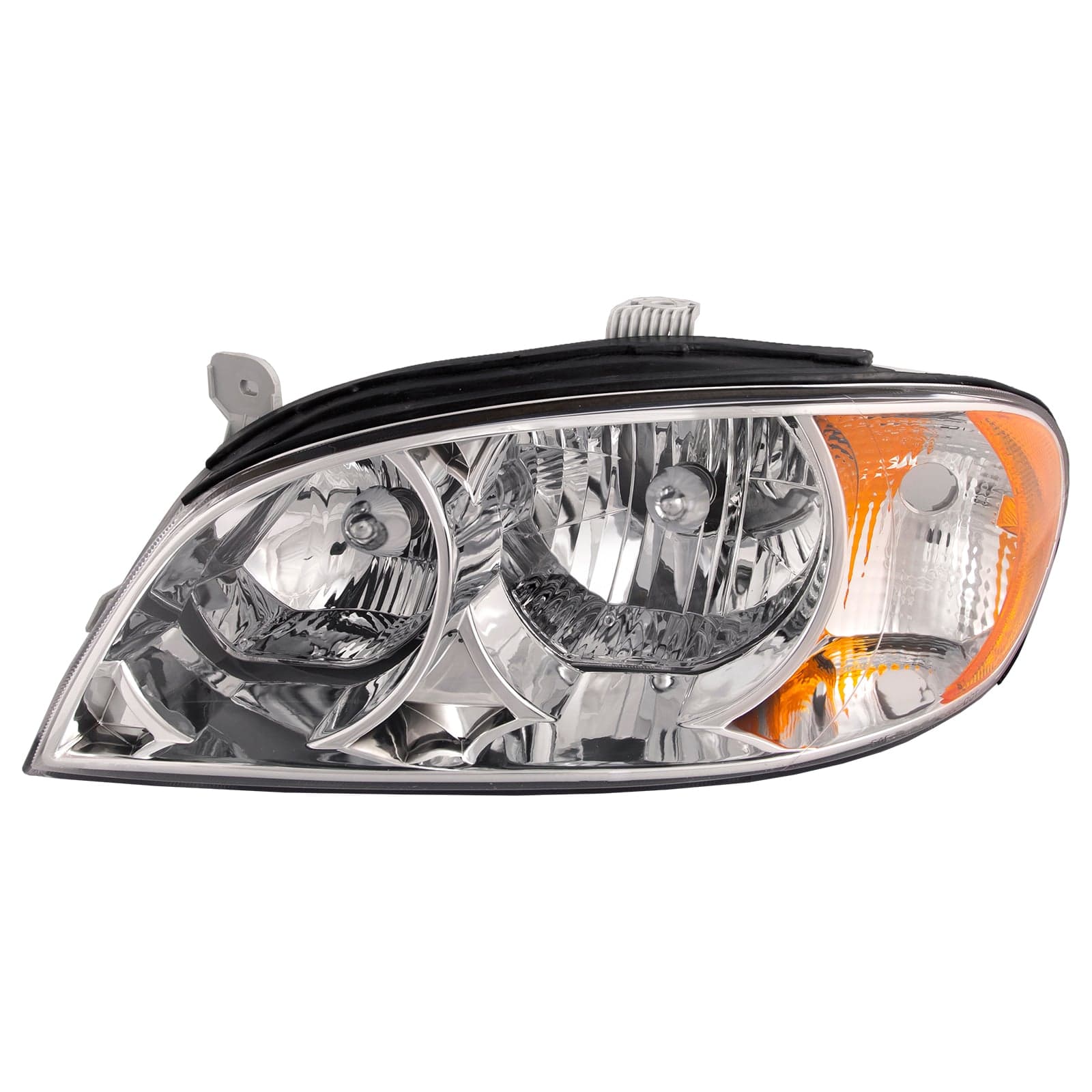 Headlight Halogen Chrome Left Driver Fits 2002-2004 Kia Spectra (Early Design Will Not Fit Hatchback Model)