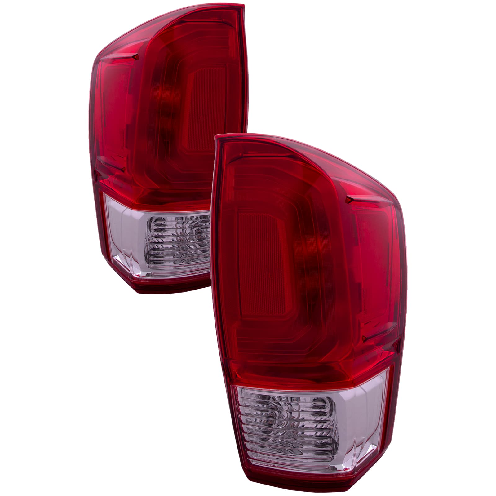 Tail Lights Set Red Bezel Left Driver Right Passenger CAPA Certified Pair Fits 2016-2017 Toyota Tacoma Base/SR/SR+/SR5