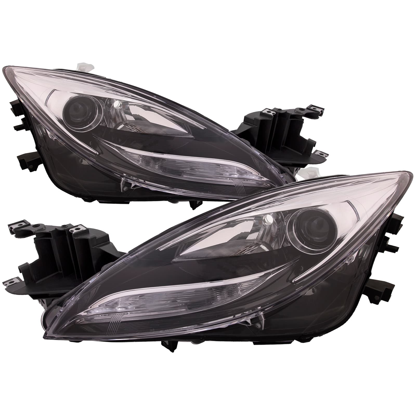 Headlights Set Halogen Left Driver Right Passenger CAPA Pair For 2011-2013 Mazda 6