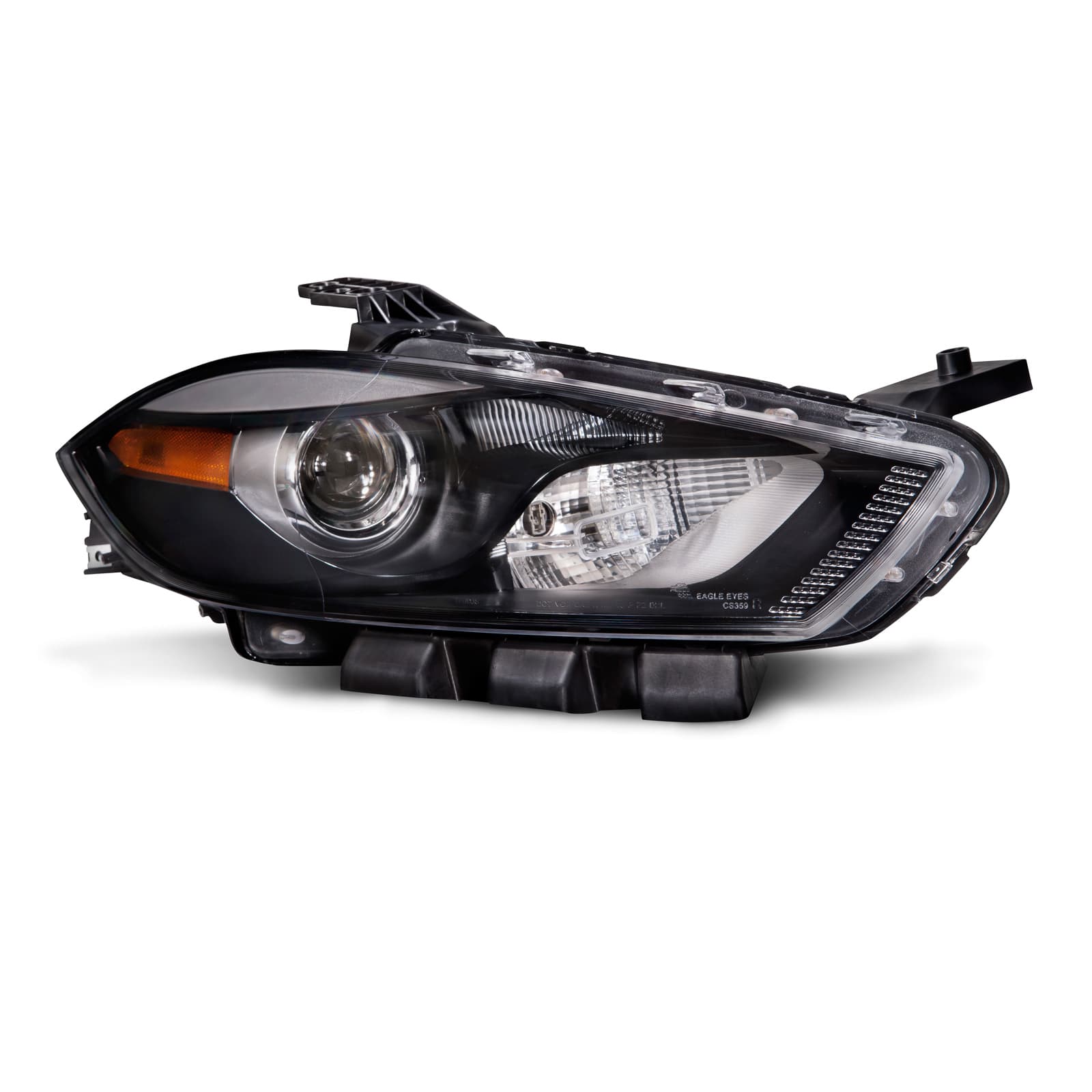 Headlight Fits 2013-2015 Dodge Dart Halogen Black Housing Right Passenger Side Headlamp Assembly