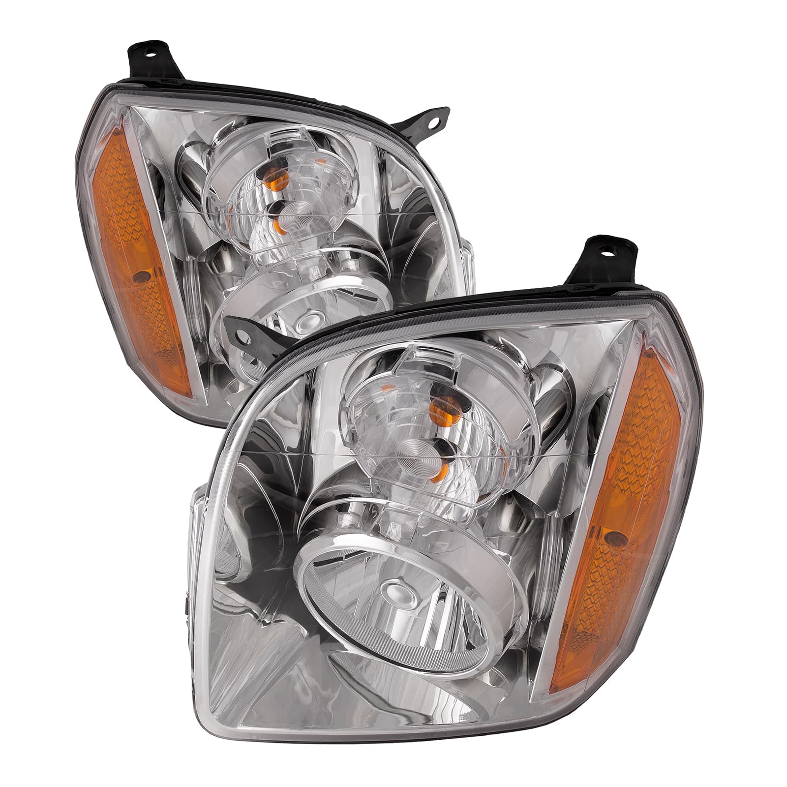 Halogen Headlights Pair Driver Left Passenger Right Set Assembly Fits 2007-2014 GMC Yukon XL/2007-2010 Hybrid
