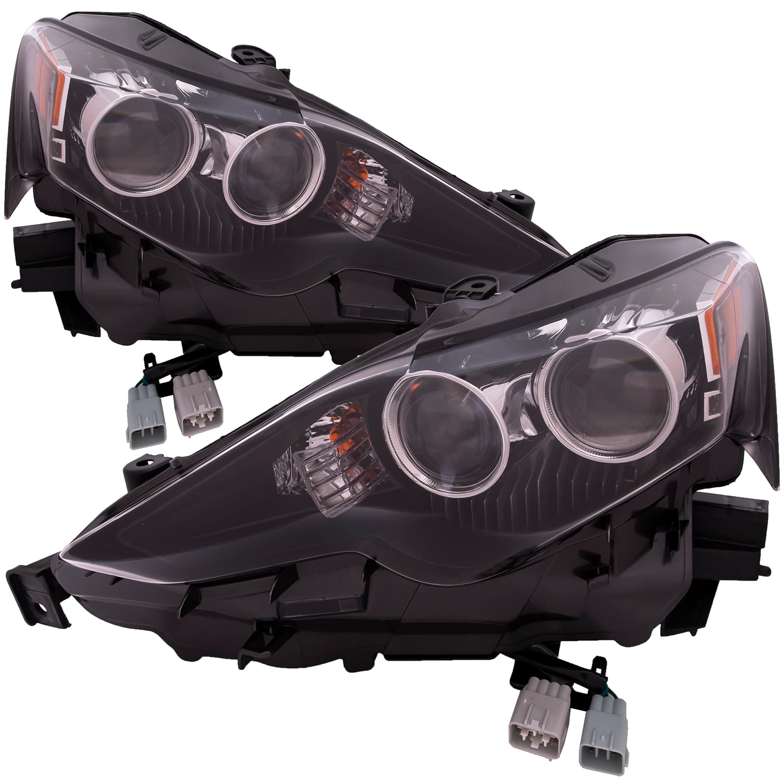 PERDE LED Headlights Pair Fits Lexus 2014-2015 IS250 and IS350 2016 IS200t IS300 IS350 Black Housing W/Perf Lens Right Passenger Left Driver