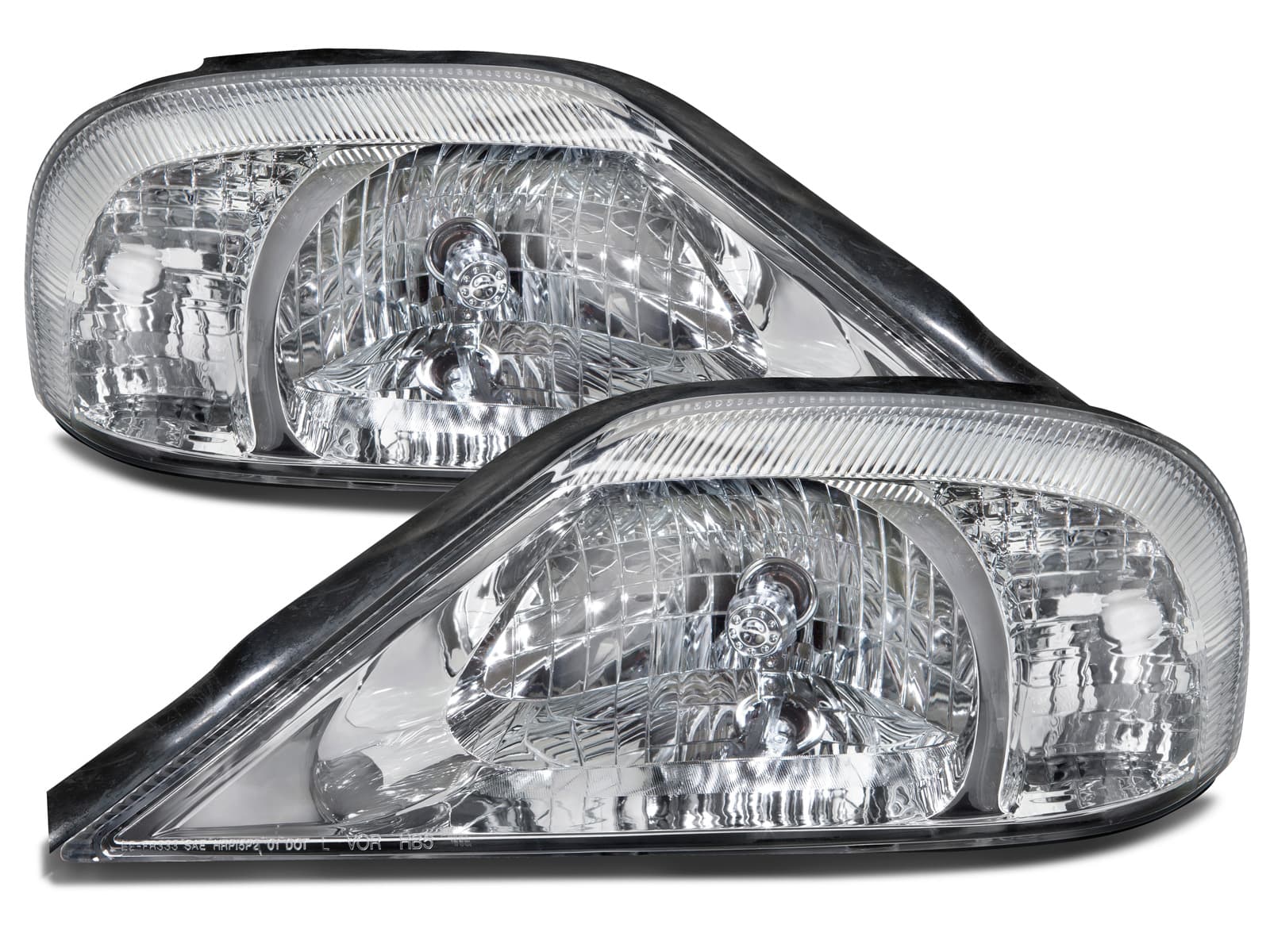 Headlights Pair Chrome Halogen Fits 2000-2005 Mercury Sable GS/LS