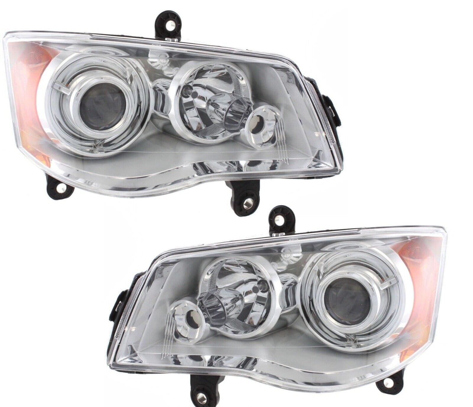 Headlights Set HID-Type Right Passenger Left Driver Pair Fits 2008-2016 Chrysler Town & Country