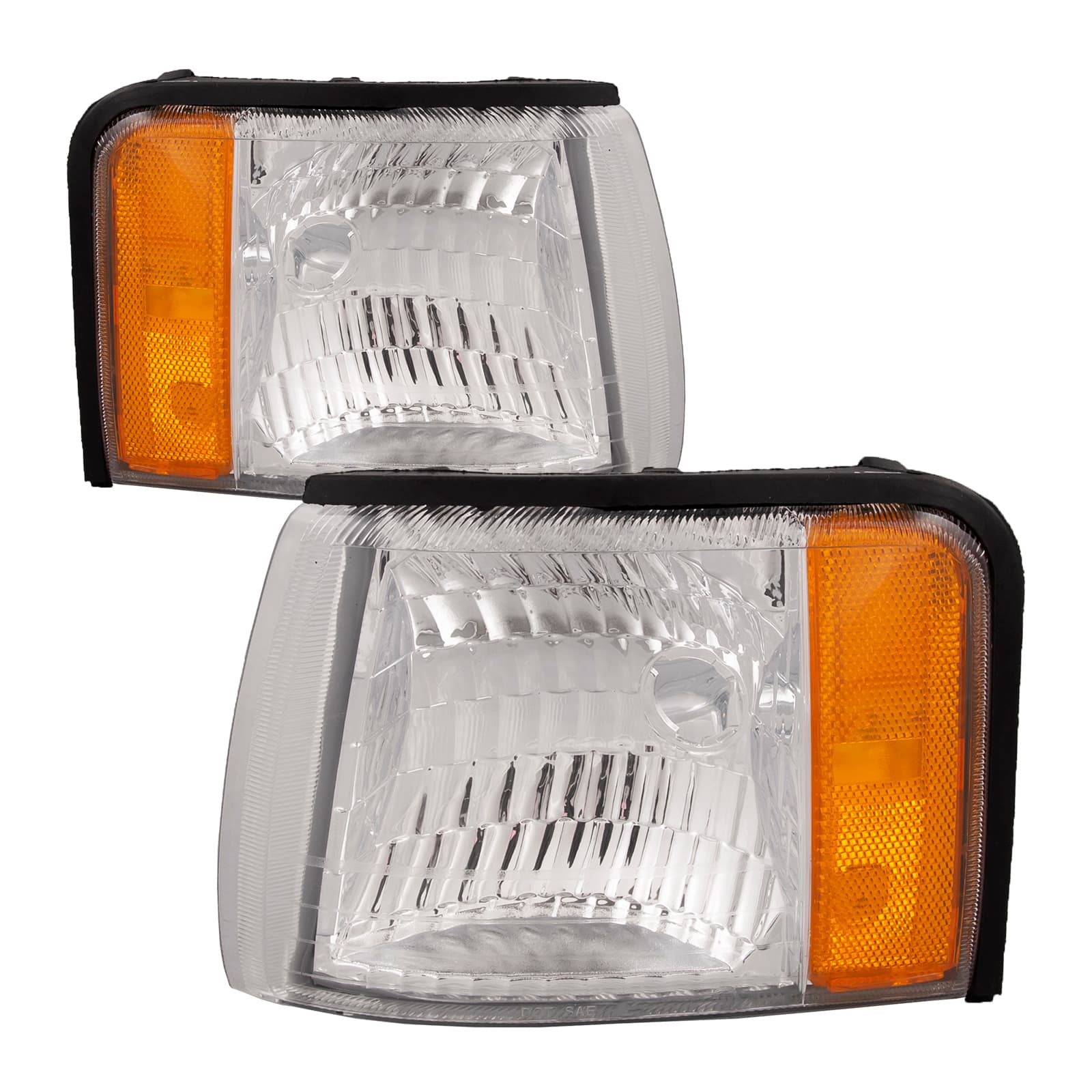 Signal Corner Lights Set Driver Left Passenger Right Pair Assembly Fits 1997-1999 Cadillac Deville