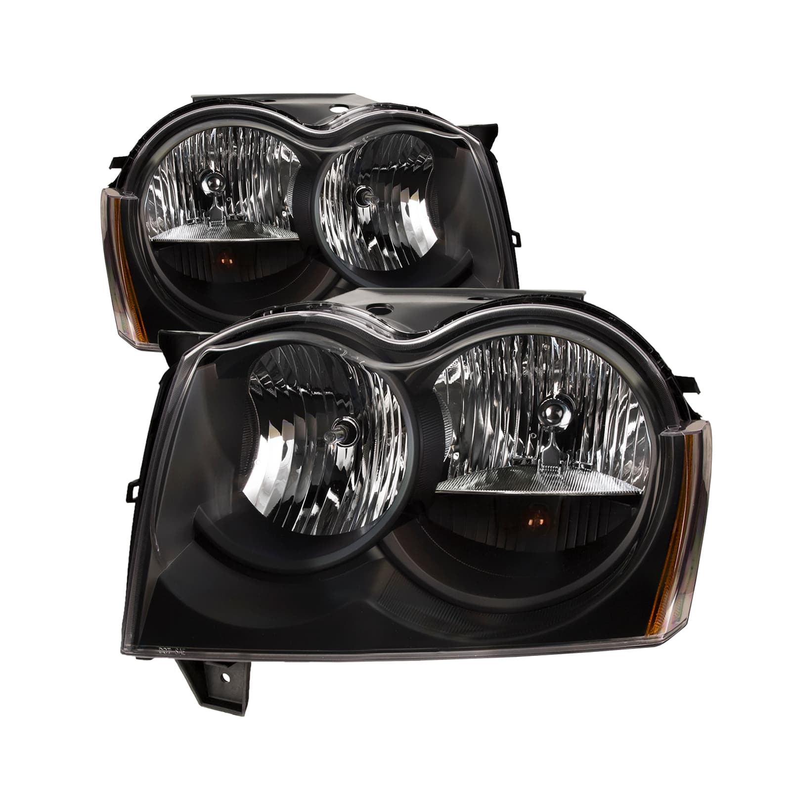 PERDE 05-07 Jeep WK Grand Cherokee OE Style Headlights (Set; Halogen; Black)