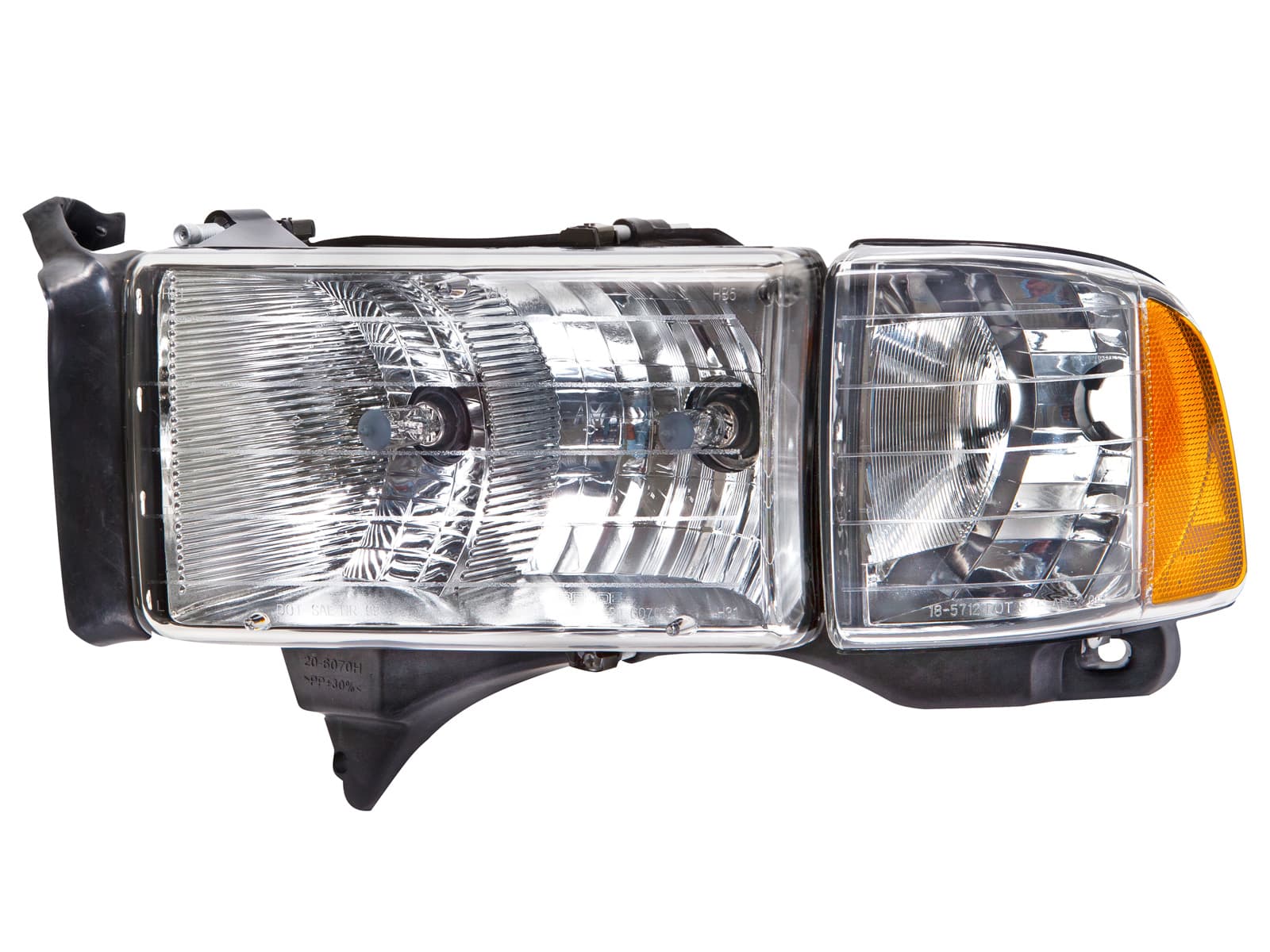 Halogen Headlight Clear Combination Sport Model Left Driver Fits 1999-2001 Dodge Ram 1500 Sport/1999-2002 Ram 2500-3500