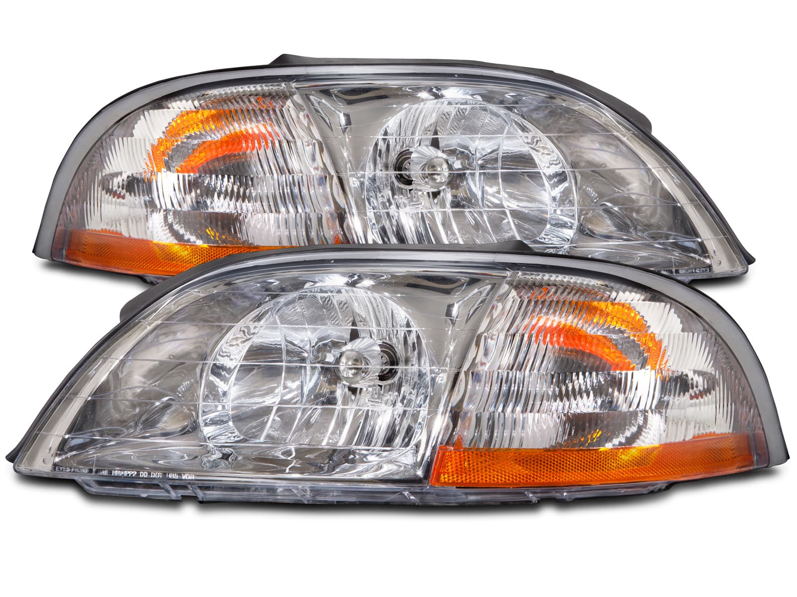 Headlights Set Halogen Chrome Pair Fits 1999-2003 Ford Windstar