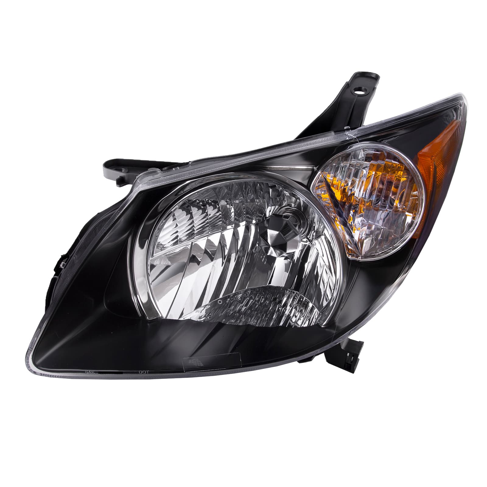 Headlight Halogen Black Housing Driver Left Assembly Fits 2003-2004 Pontiac Vibe