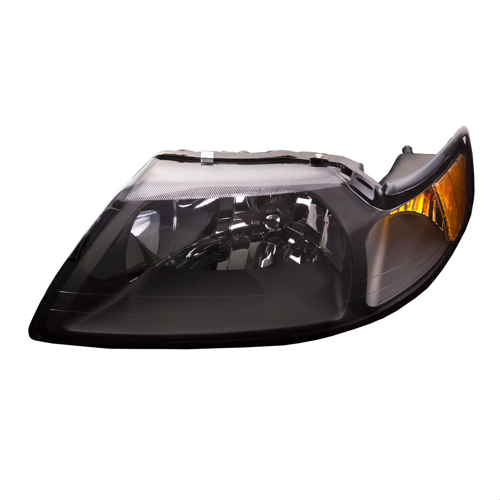 Halogen Headlight Black Housing Left Driver Side Assembly Fits 2001-2004 Ford Mustang