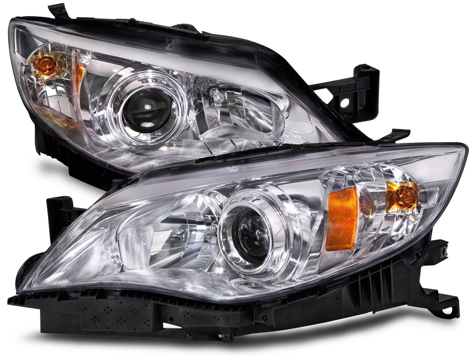 Chrome Halogen Headlight Set Fits 08-11 Subaru Impreza/ Outback Sport/ WRX Models