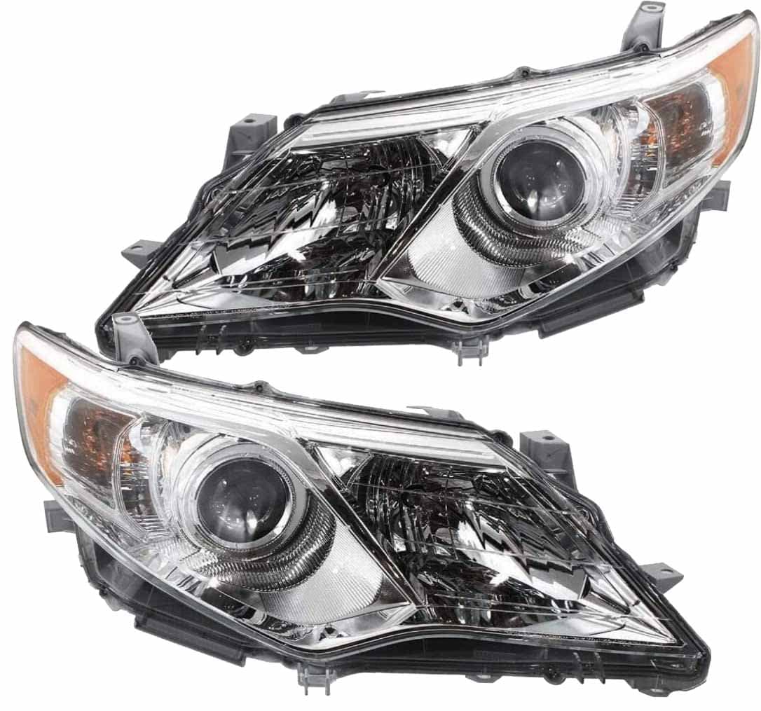 Headlights Set Fits Toyota Camry 12-14 Pair CAPA Certified Halogen Lamps