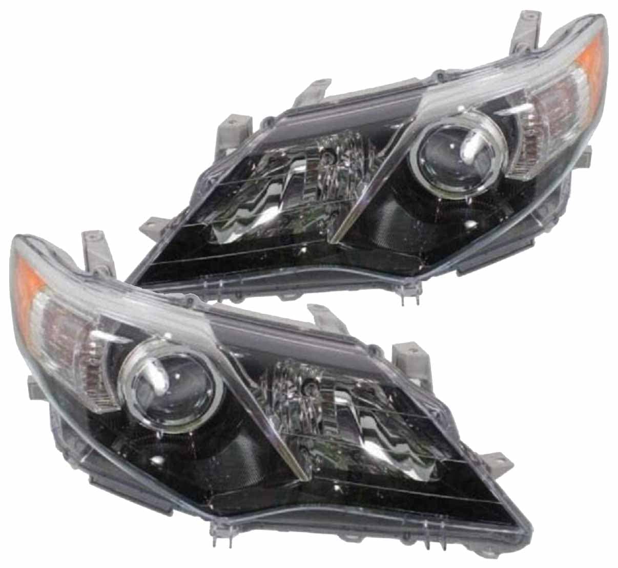 Headlights Set Fits Toyota Camry SE 12-14 Pair CAPA Certified Halogen Lamps
