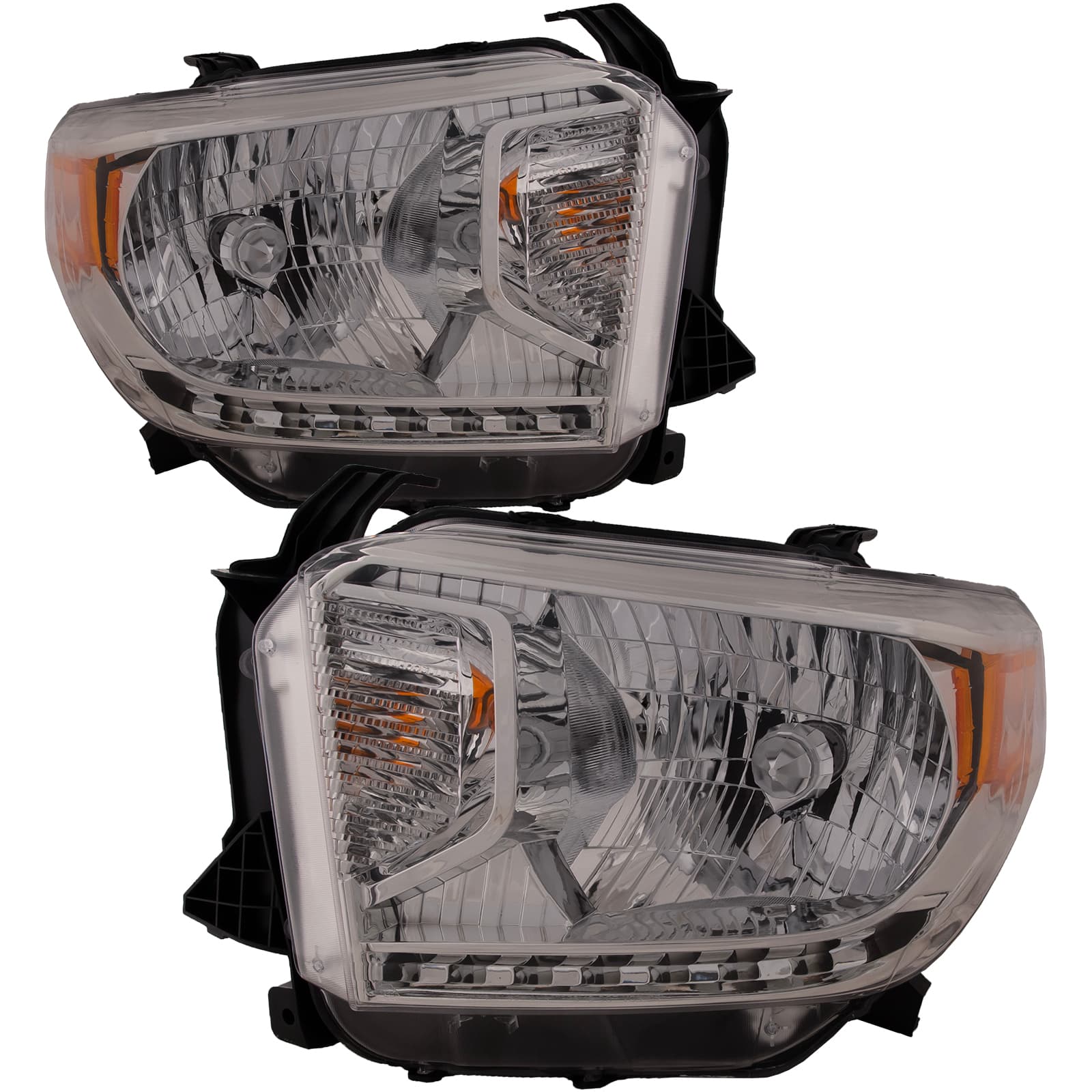 Headlights Set Fits Toyota Tundra 14-17 CAPA Certified Pair Halogen Lamps